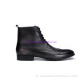 Chaussures de bottes confortables en cuir à lacets pour hommes